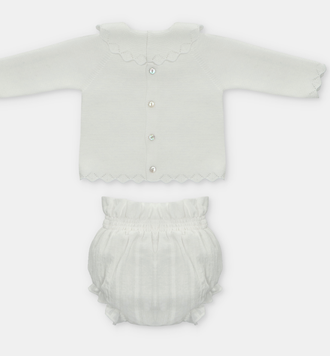 Ivory Knit Bloomer Set